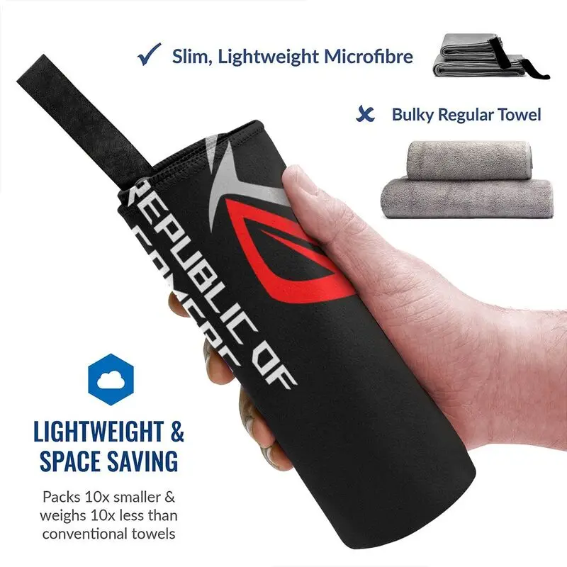 Asus Rog Republic Of Gamers The Choice Of Champions Quick dry Towel Travel Swimming Good Quality