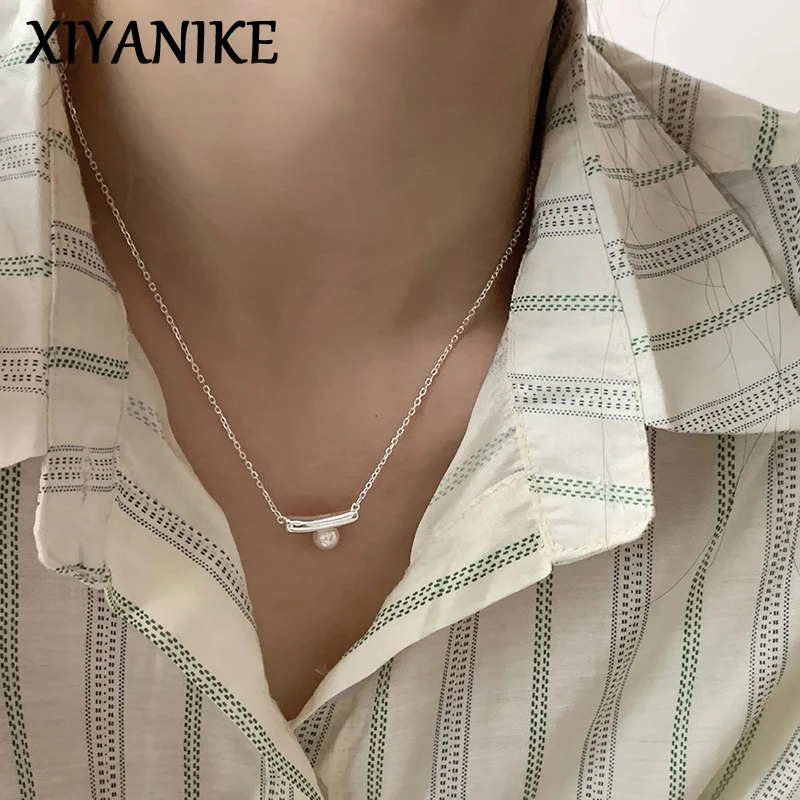 

XIYANIKE Korean Pearl Pendant Necklace For Women Girl Sweet Fashion New Trendy Jewelry Lady Gift Party Wedding collier femme