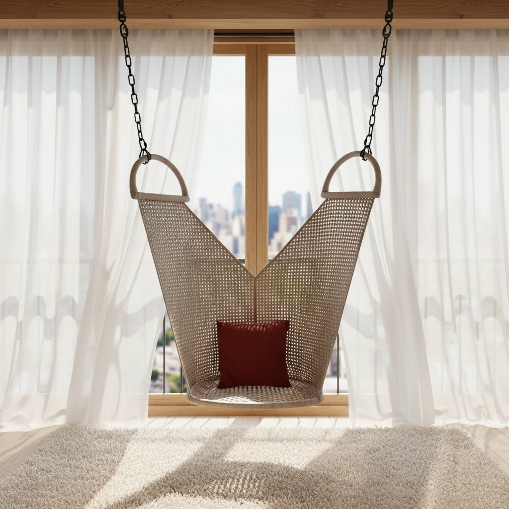 Portable transparent Mediterranean polyester fiber egg chair swing hammock waterproof quick-drying seat cushion