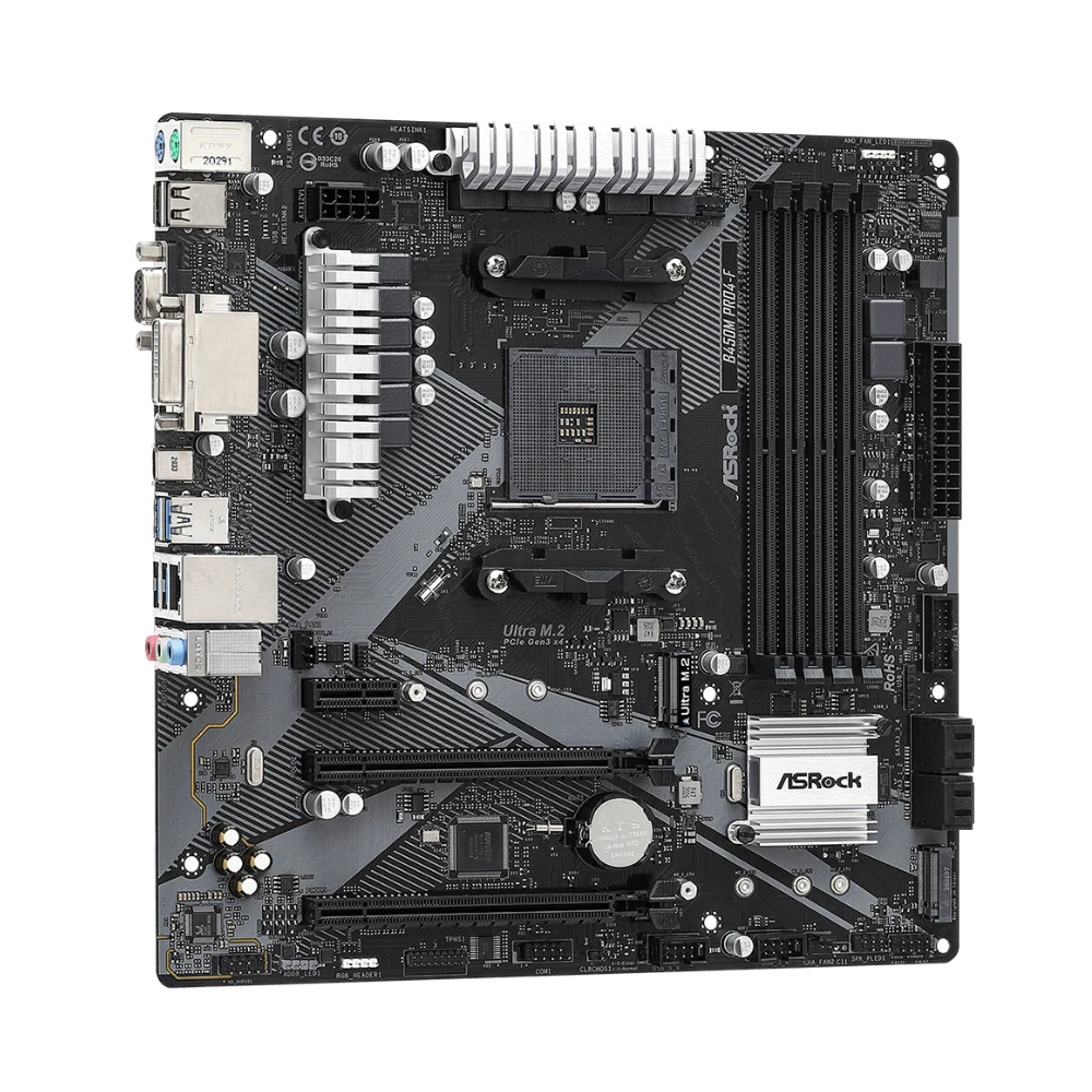 ASRock B450M PRO4-F R2.0 Motherboard Support Ryzen 5 5600 5600G R7 5700X3D 5800x3D CPU 4xDDR4 M.2 PCIe 3.0 AM4 Mainboard mATX
