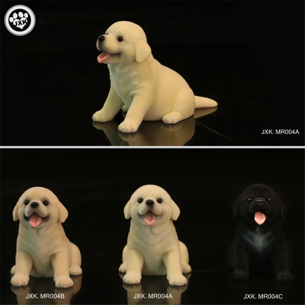 

JXK Cute Golden Retriever Dog Pet Figure Fluff Puppy Healing Canidae Animal Collector Toy Resin Desktop Decoration Gift