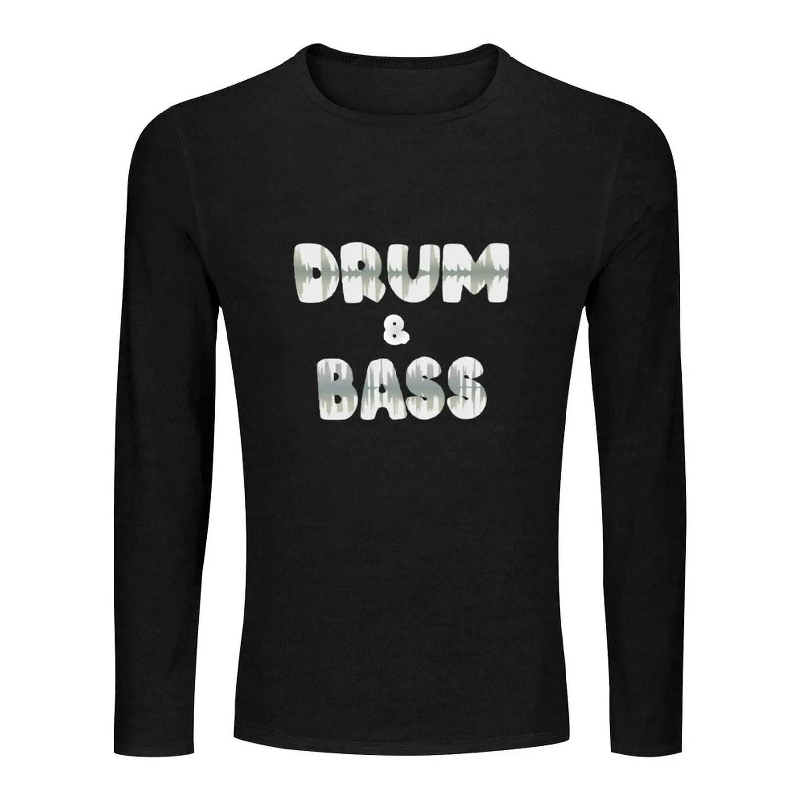 drum and bass text with waveforms Long T-Shirt boys animal print shirt man clothes sublime t shirt mens champion t shirts