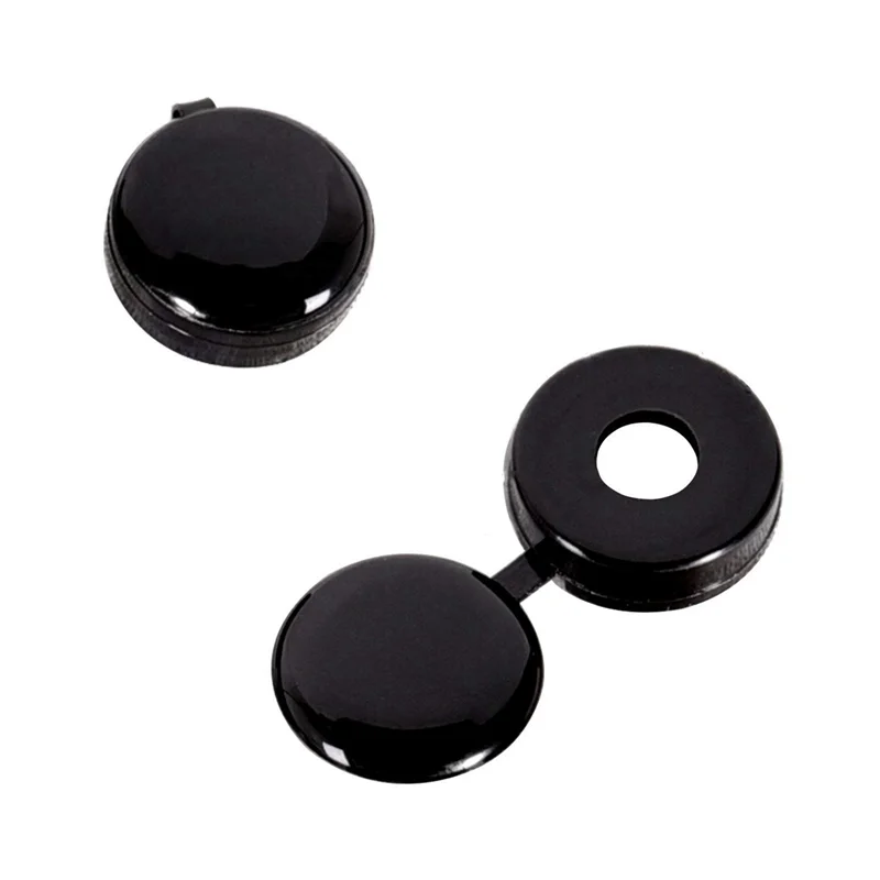 Screw Cap Cup Washer Hinged Cover Black ( Pack Of 200 )-A78G