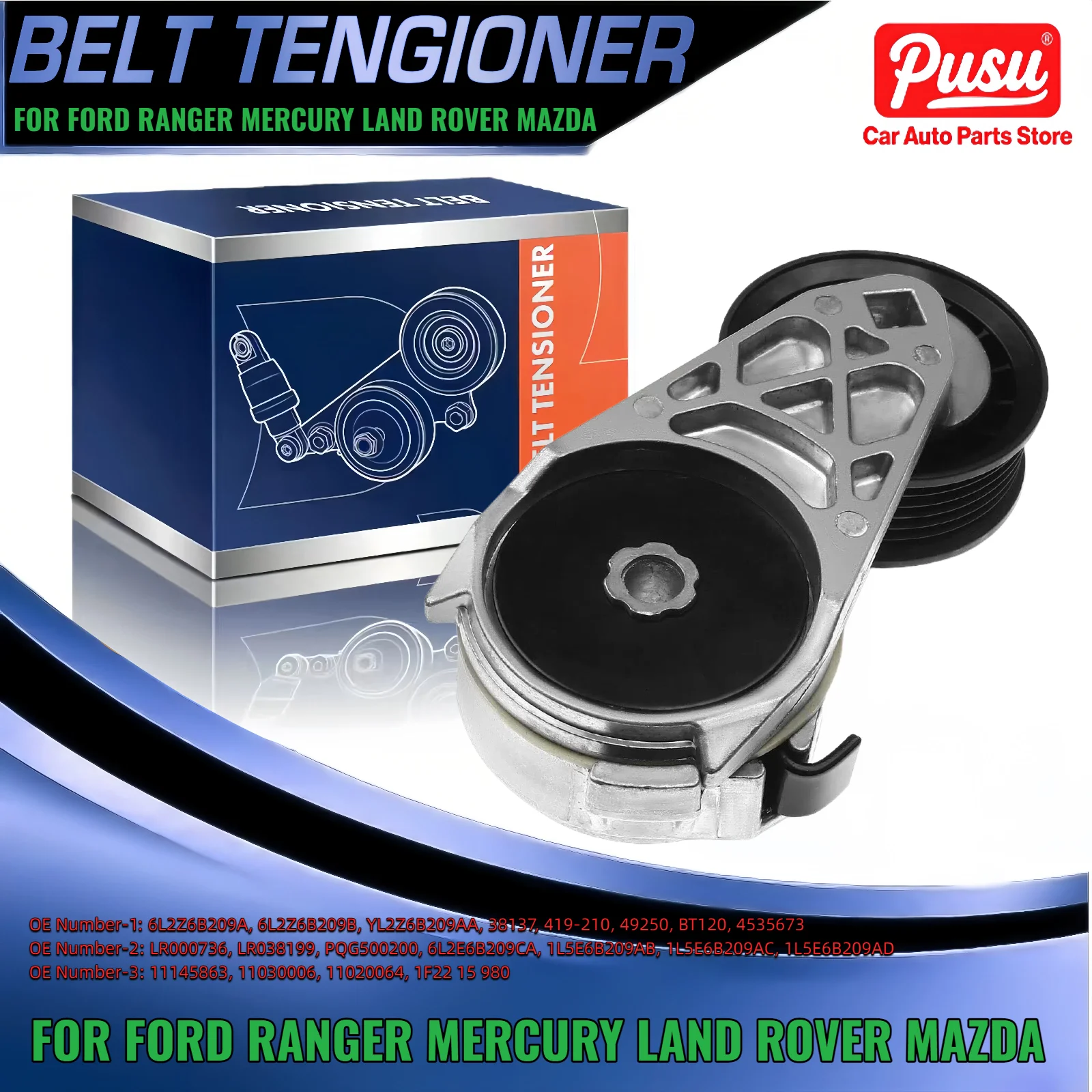 

Belt Tensioner w/ Pulley for Ford Explorer Mazda B4000 Land Rover LR3 2000-2010 6L2Z6B209A 6L2Z6B209B YL2Z6B209AA 38137