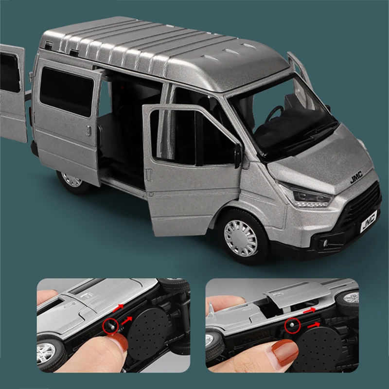 1/32 JMC MPV lega Business VAN modello di auto Diecasts veicoli giocattolo in metallo modello di auto simulazione collezione di luci sonore giocattolo per bambini regalo
