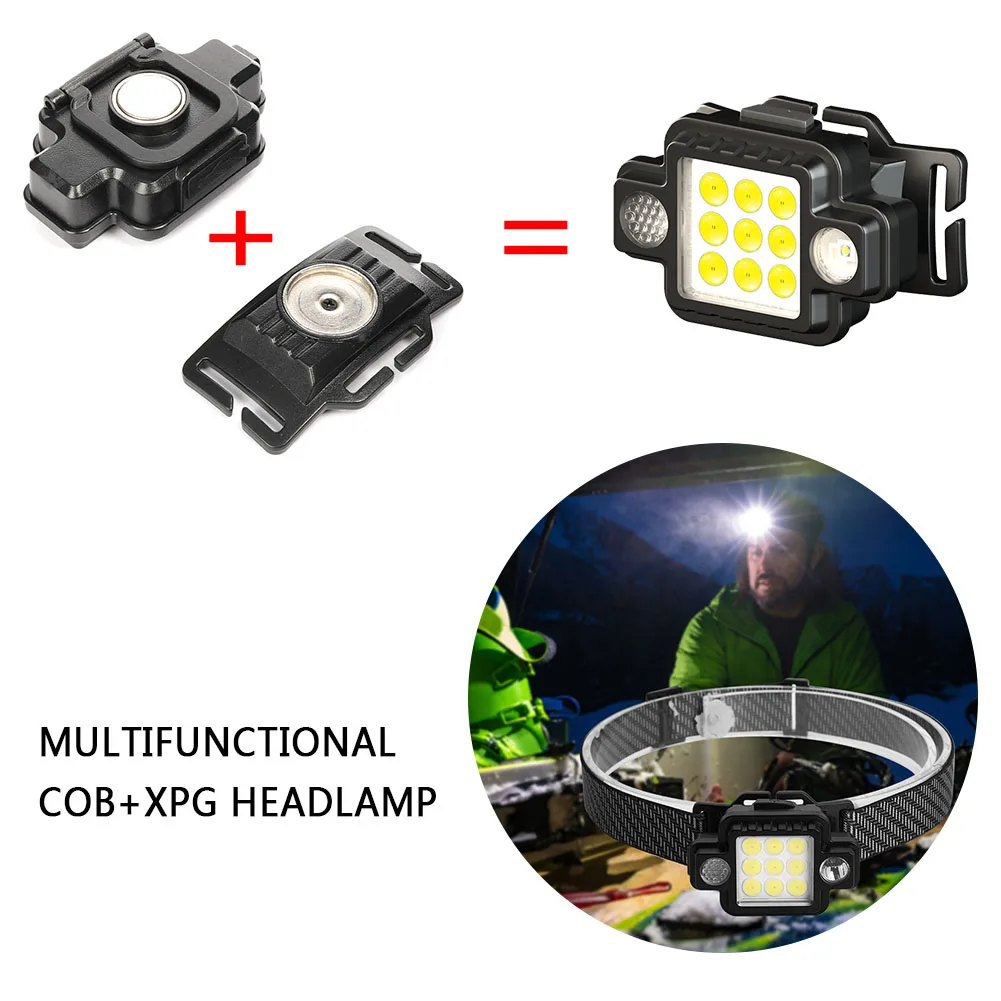 Multifunctional COB+XPG HeadLamp USB TYPE-C Charging LED Flashlight,Magnetic Work Lamp,Night Riding Headlight