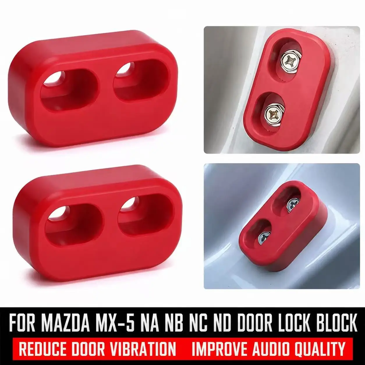 2pcs Door Lining Bushings Replacement With Washers＆Nuts For Mazda NA, NB, NC, ND MX-5 Miata Door Bushings All Miata Generations