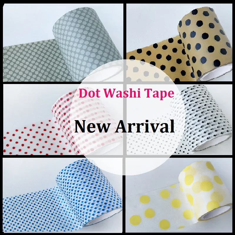 Kailikin wide dot series washi tape for DIY decoration new arrival dot washi paper tape