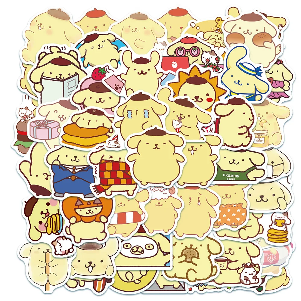 10/30/50pcs Cute Anime Pom Pom Purin Stickers Aesthetic DIY Car Laptop Phone Vinyl Decals Waterproof Dog Cartoon Sticker Kid Toy