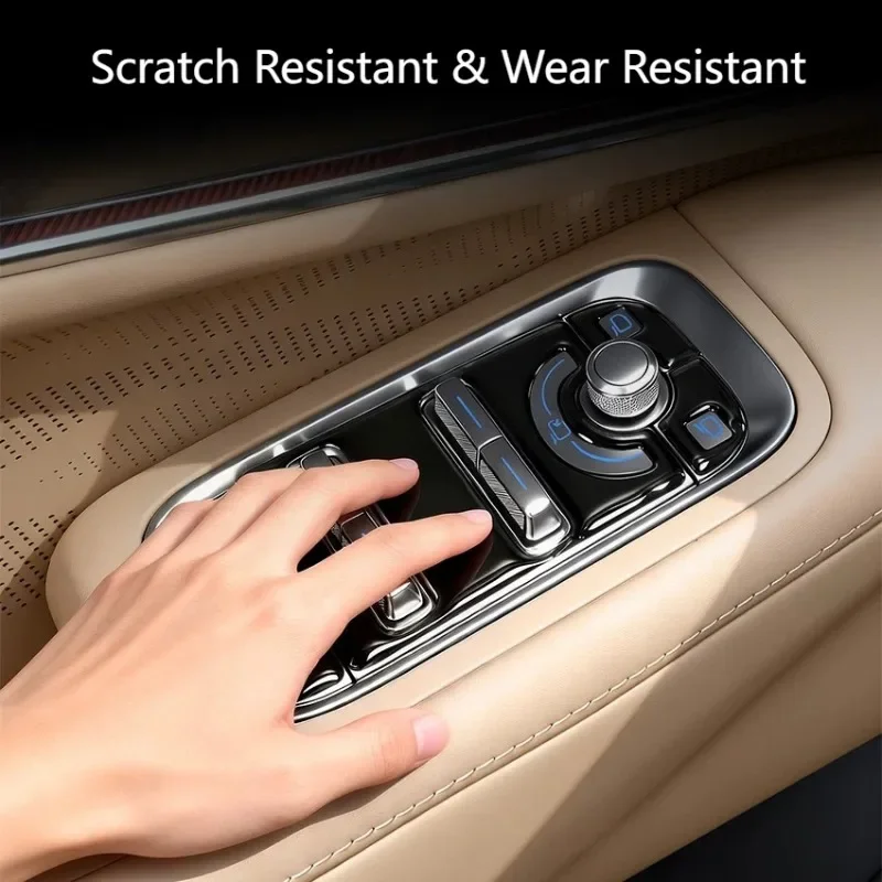 Window Control Panel Button Sticker Black Style Drip Decal Anti Scratch Dustproof Precise Fit Interior Mod Parts For ZEEKR 8X
