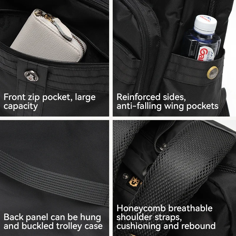 Mochilas voluntales impermeables para hombre, mochila ligera de viaje, tela Oxford, bolso escolar de gran capacidad, novedad de 2024, 1837-09