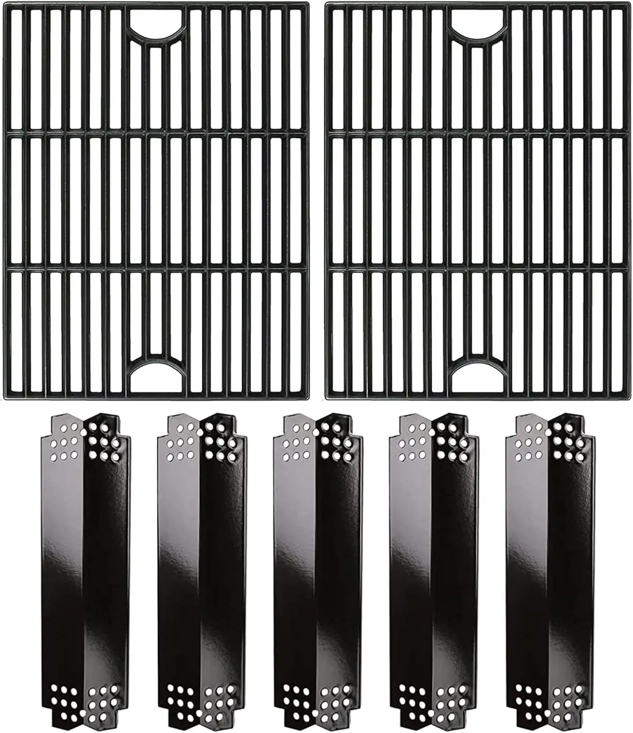 Grill Parts for Home Depot Nexgrill 4 Burner 720-0830H, 5 Burner Gas Grill Models, Porcelain Steel Heat Plate Flame Tamer