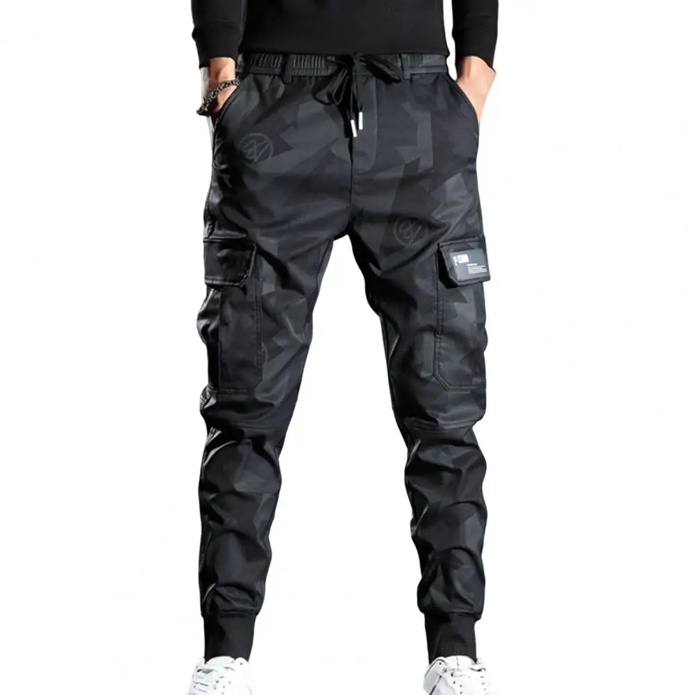 

Cargo Pants Camouflage Drawstring Multi Pockets Men Pants Bottoms Ankle Tied Trousers For Daily Wear