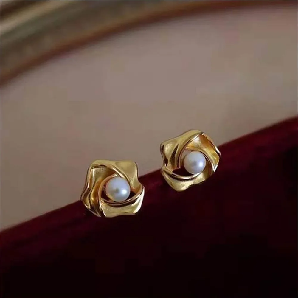 

Gold-Plated Pearl Beads Stud Earrings Setting Base Diy Jewelry Making Findings&Components No Pearl E087