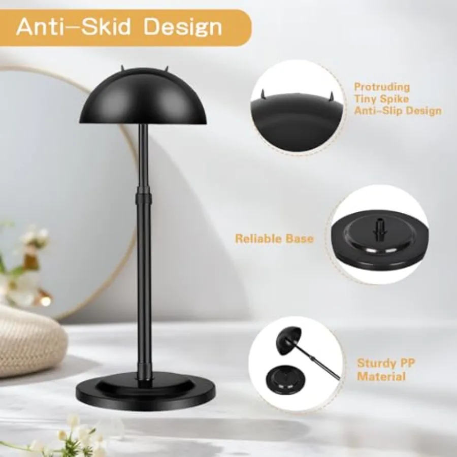 Geegoods 8-delige verstelbare pruikenstandaard 9.818.9 hoogte uitbreidbare pruikenhoofdhouder Stevige pruikhoed displaystandaard voor styling drogen T