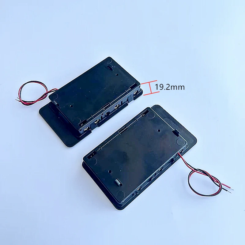 6xAA Embedded Buckle Cover Battery Holder Series Connection 9V Flip Cover Battery Box With Fixed Hole Red And Black Cable