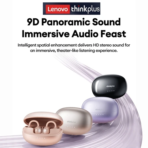 Imagen 2 del producto Original Lenovo Thinkplus LK6 auriculares inalámbricos Clip de oreja Bluetooth 5,4 auriculares estéreo HD juego de música auriculares con reducción de ruido