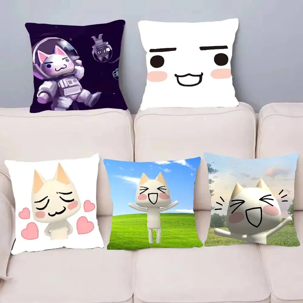 Cartoon Cute Toro Inoue Cat Pillow Case Home Decor Throw For Sofa Bed Car Room Decor Gift Idea