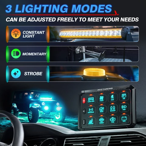 Mictuning RGB переключатель панели для автомобилей и лодок — фото модели