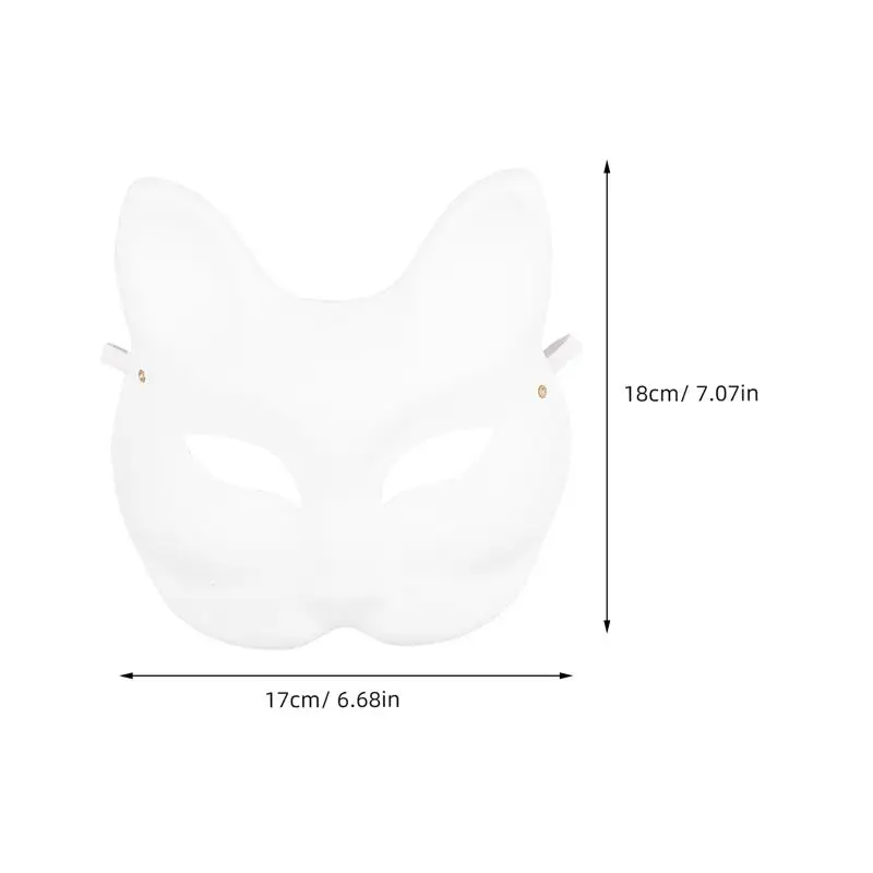 10pcs Halloween Fox Mask Fox Face Mask Animal Blank Mask Masquerade Cosplay Costume Props Paintable Blank Dress Up Party Masks