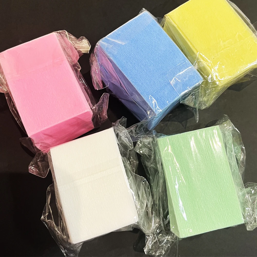 100 pièces/ensemble professionnel non pelucheux ongles tampons de coton blanc/rose/vert lingettes dissolvant d'ongles doux UV Gel vernis élimination papier lingettes