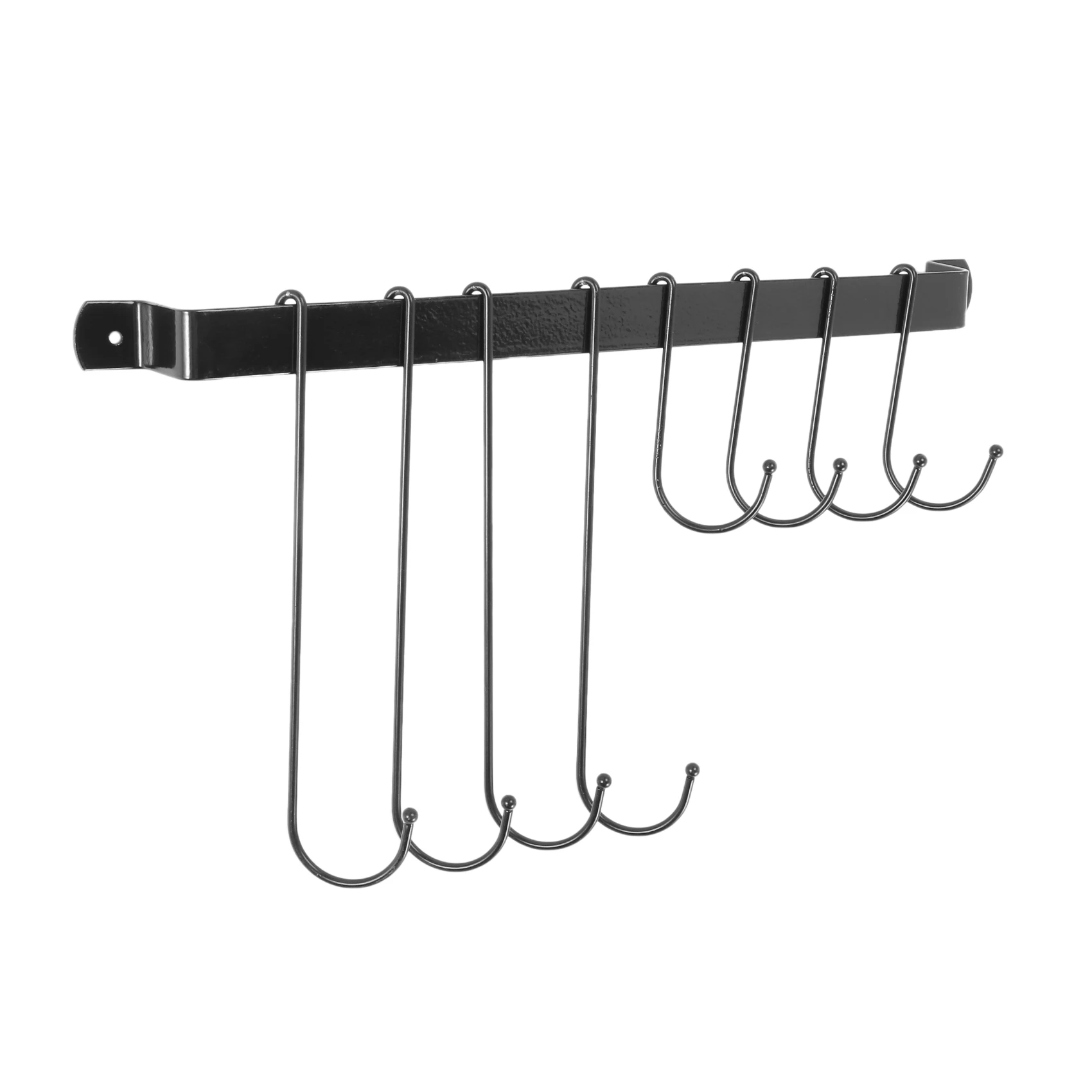 Coffee Mug Rack Wall Mounted Coffee Cup Holder with Flexible Hooks for Mugs Teacups Kitchen Utensils(16 Inch/Black)