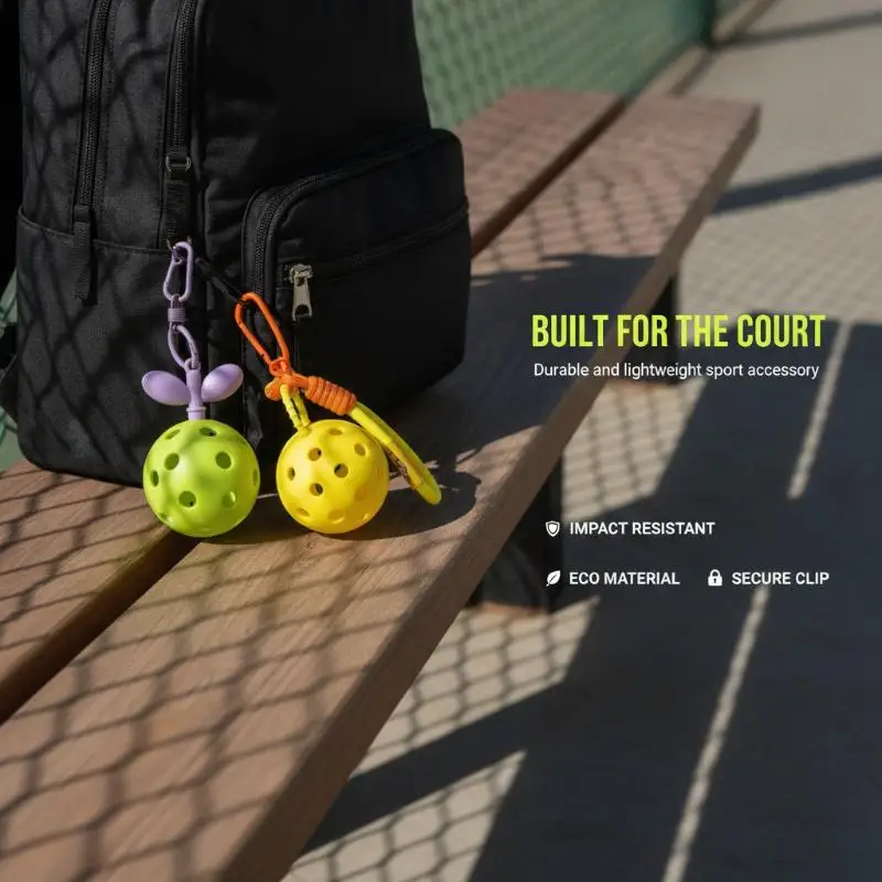 Exquisite Pickleball Keychain Scratch-resistant Backpack Pendant Perfect Gift for Pickleball Enthusiasts Holiday Gifts
