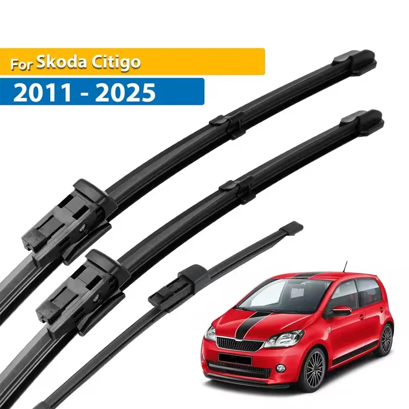 

Wiper LHD Front & Rear Wiper Blades Set For Skoda Citigo 2011 - 2025 Windshield Windscreen Window Rain Brush 24"+16"+10"