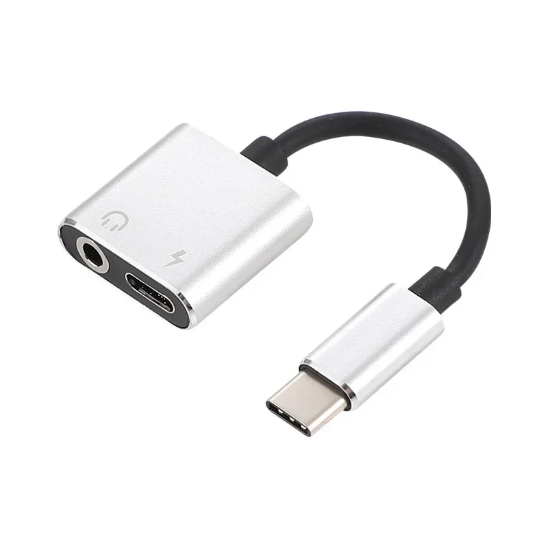2 in 1 Type C To 3.5 mm Earphone Jack Adapter USB C Audio Cable Converter Charging Headphone Splitter For Huawei P30 P20 Xiaomi