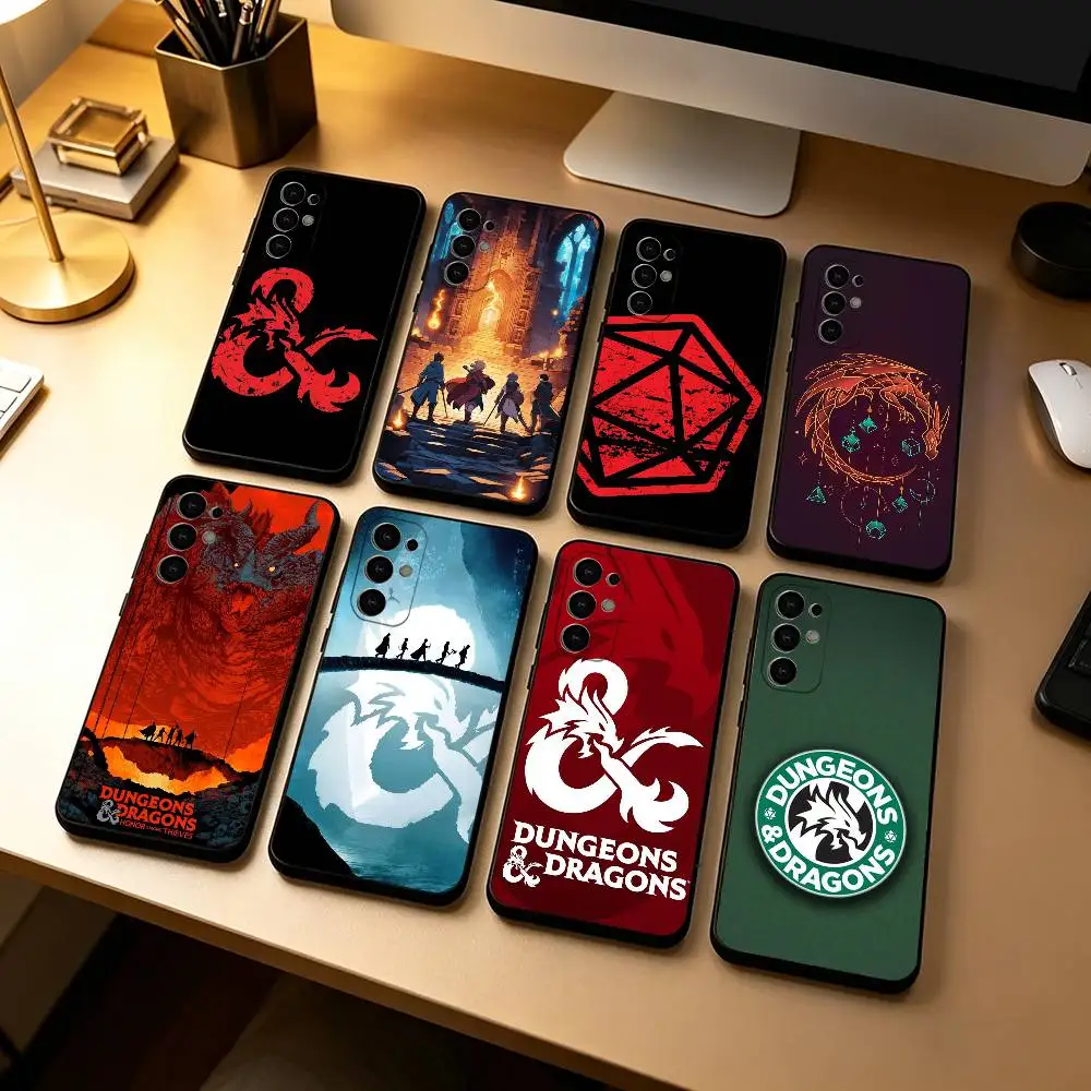 D&D Dungeons and D-Dragons Game Phone Case Black Silicone Soft For Samsung S25,S24,S21,S22,S23,S30,Ultra,S20,Plus,Fe,Lite