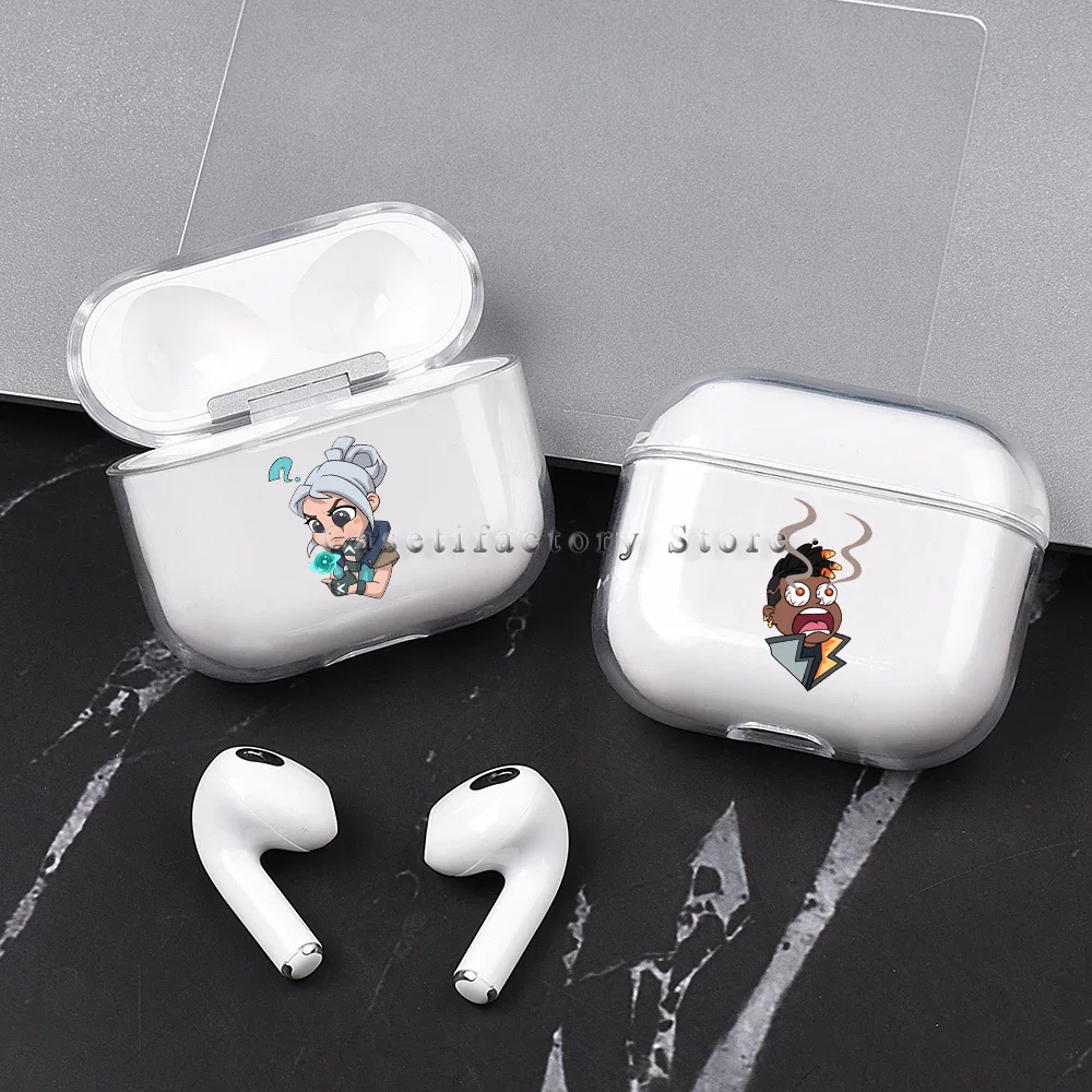 Cute Cartoon Valorant Airpods Case Soft Protector Cover Box for Apple Airpods 1 2 3 ProTransparent AirPods Cases Funda Coque