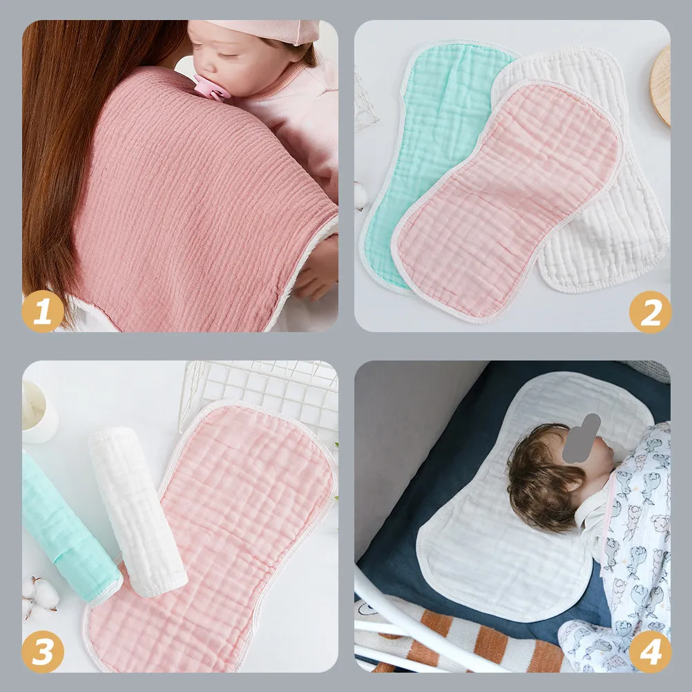 

5Pcs Baby Cotton Burp Cloths Absorbent Soft Infant Burping Cloths for Newborn Babies Protective Shoulder Cover Quick Dry Burp