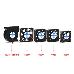 5015/4010/4020 12v & 24v que refrigera o fã sem escova da impressora 3d do turbocompressor parte 2pin para a extrusora dc ventiladores plásticos pretos do ventilador do refrigerador