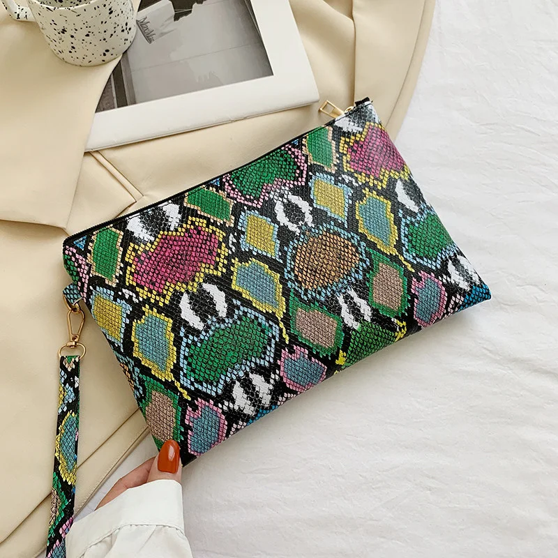 2024 trendy fashion, multi-function, square high-grade feeling, snake pattern small bag, popular leisure fashion handbag