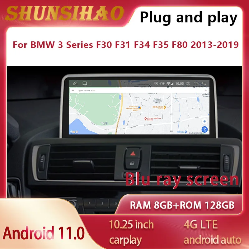 Blu ray car radio GPS For 10.25 inch 3 Series 335i 320i 340i 318d F34 2013-2019 multimedia auto audio carplay android all in one