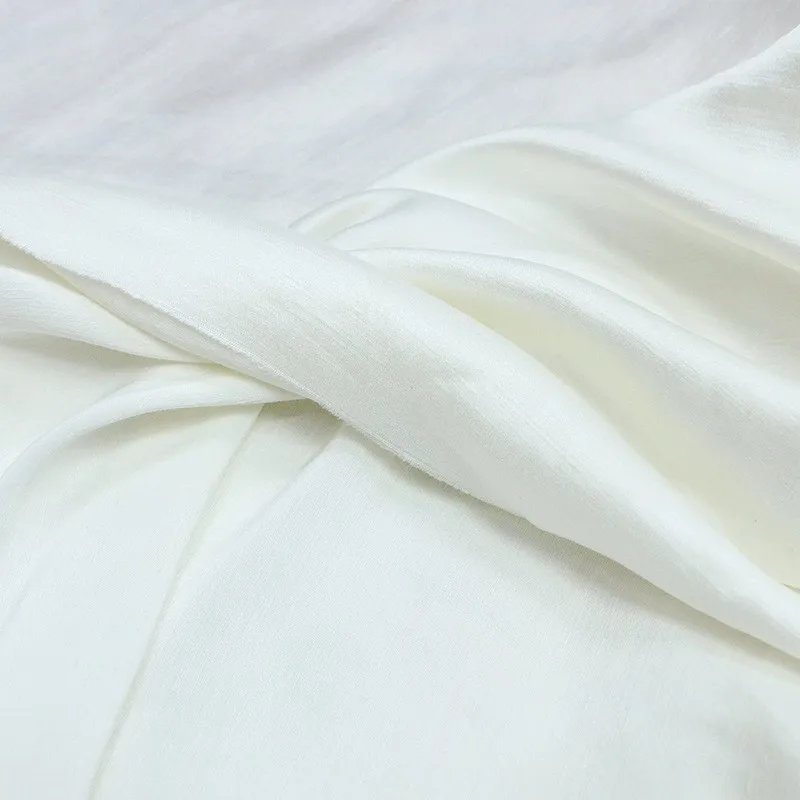30 momme thick silk and linen heavy satin 138CM wide coat trousers fabric interwoven