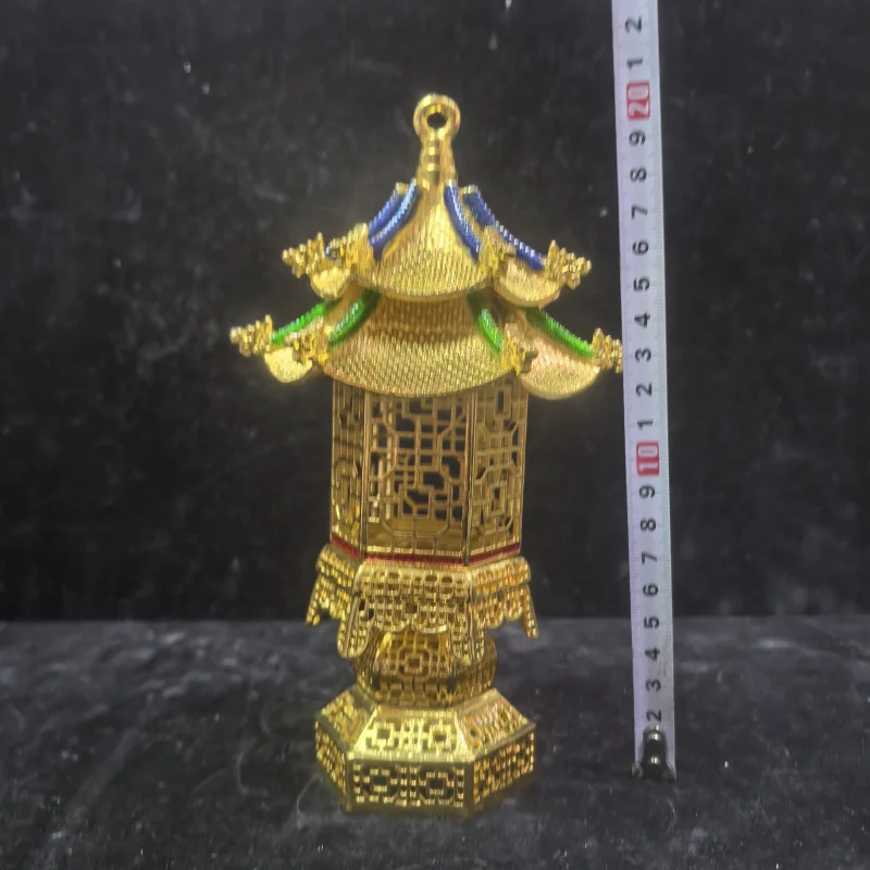 Miscellaneous Antique Vintage Pure Copper Gilt Hollow Qing Dynasty Imperial Lantern Ornament