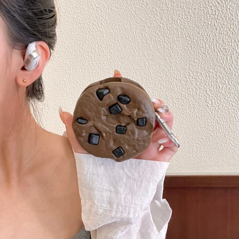 

Shockproof Dustproof Silicone Case for SHOKZ OpenFit 2+ T921 Simulation Cookies- Full-Protection Earbuds Charging Case Cover