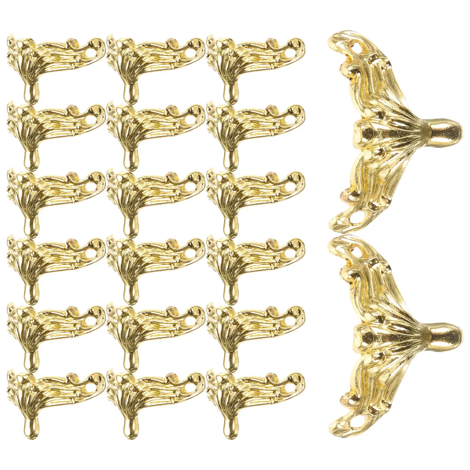 

20Pcs Gold Retro Small Case Legs Decorative Wooden Box Feet Furniture Support Protective Jewelry Box Accessories