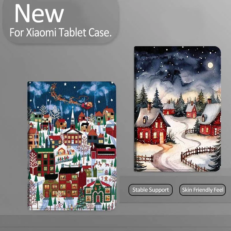 

Snowy Red House Night Tablet Case For Xiaomi Redmi Mini Pad SE K 2 4 5 6 7 8 2023 2025 11 8.8 11.2 10.1 Pro Gift