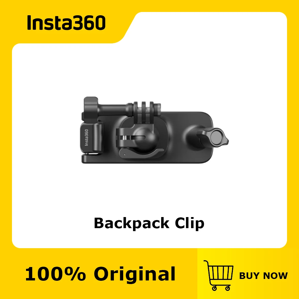 Official & Original Insta360 Backpack Clip,Clip your camera to your backpack strap for hands-free POV shots.