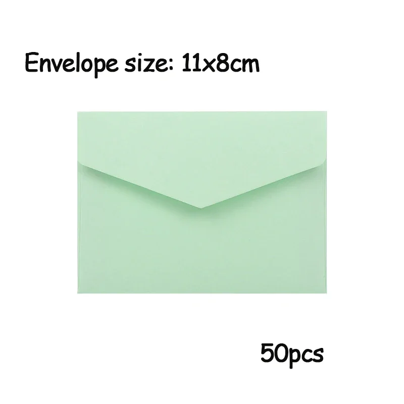 Colorido Retro Mini Papel Envelopes, Convites De Casamento, Convite Do Partido, Cartão, Presentes, 11x8cm, 110g, 50Pcs por Lote