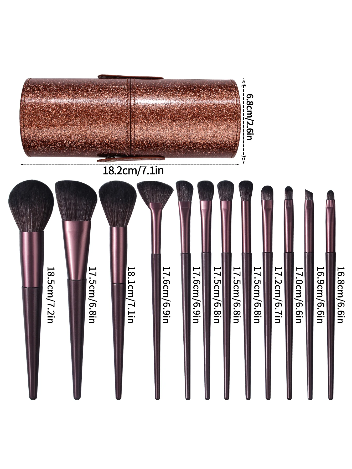 Ein hochwertiges 12-teiliges Make-up-Pinsel-Set mit Aufbewahrungseimer, weichen und hochwertigen Faserborsten und tragbaren Reise-Make-up-Werkzeugen