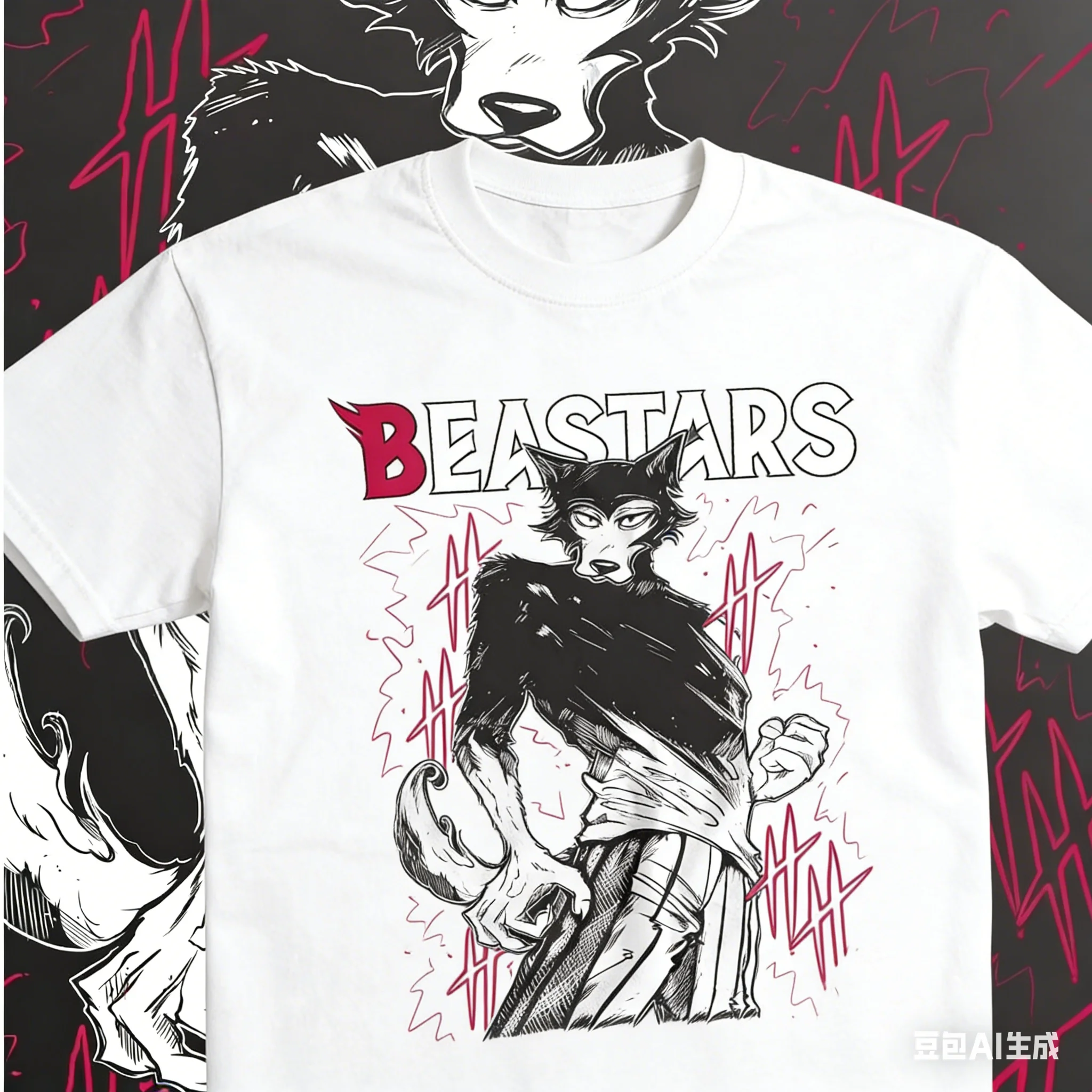 Oferta de Primavera 2026: Camiseta Beastars Legoshi para Niñas, Camiseta de Regalo Estilo Anime Japonés, Camiseta de Cuello Redondo y Manga Corta para Mujer