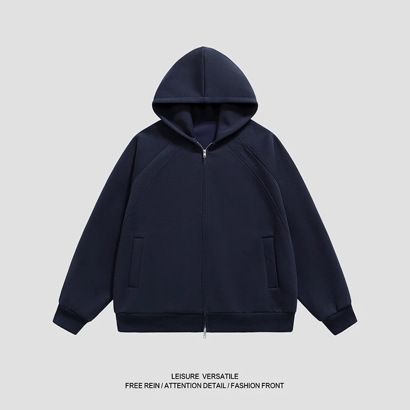 

Men's Minimalist Hooded Zipper Jacket Loose-Fit Casual Sweatshirt Spring/Fall Soft Comfortable Fashionable Casual Outerwear