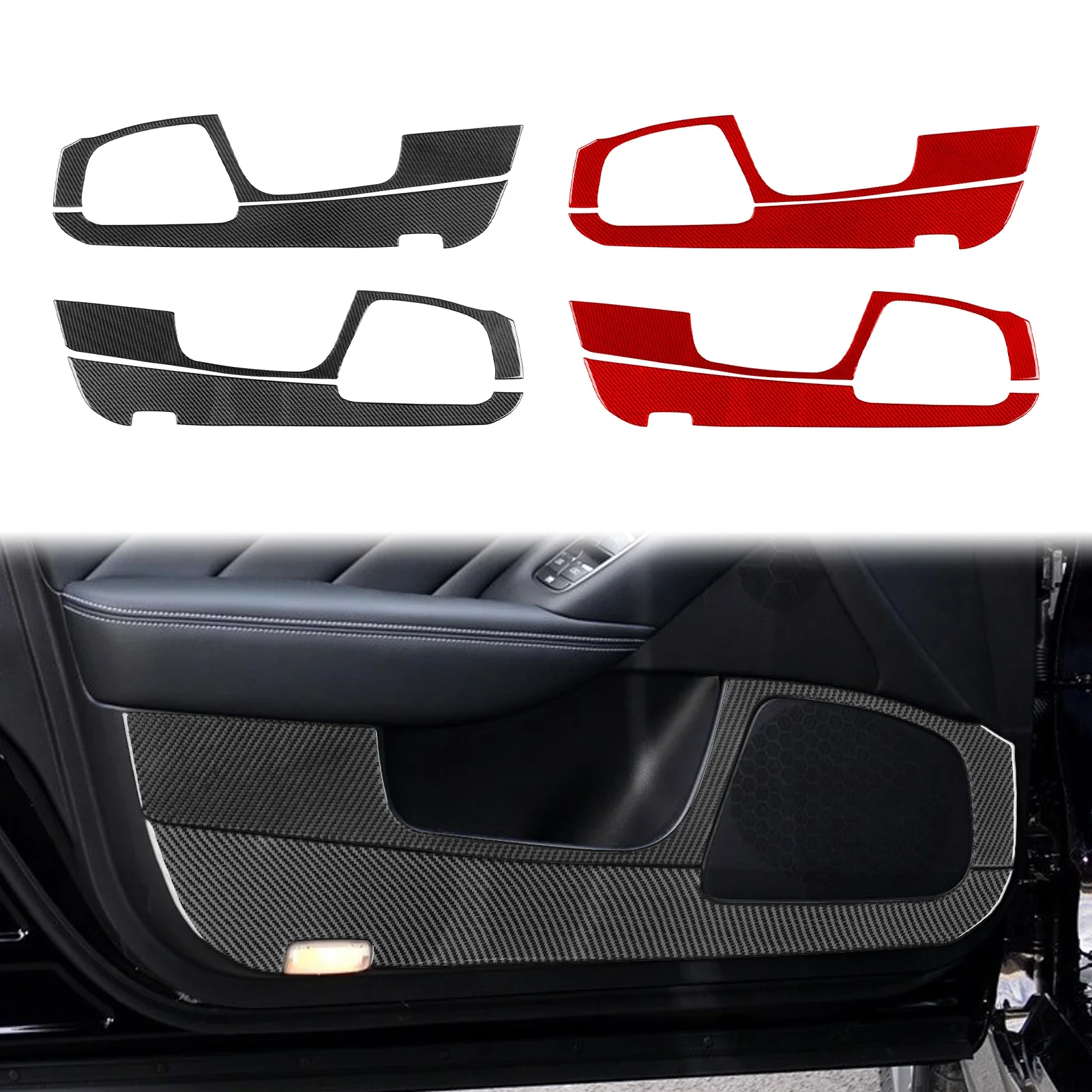 For Infiniti Q50 2014——2020 Real Carbon Fiber Car Fornt Door Speaker Sticker Horn Cover Trim Set Interior Decorative Accessories