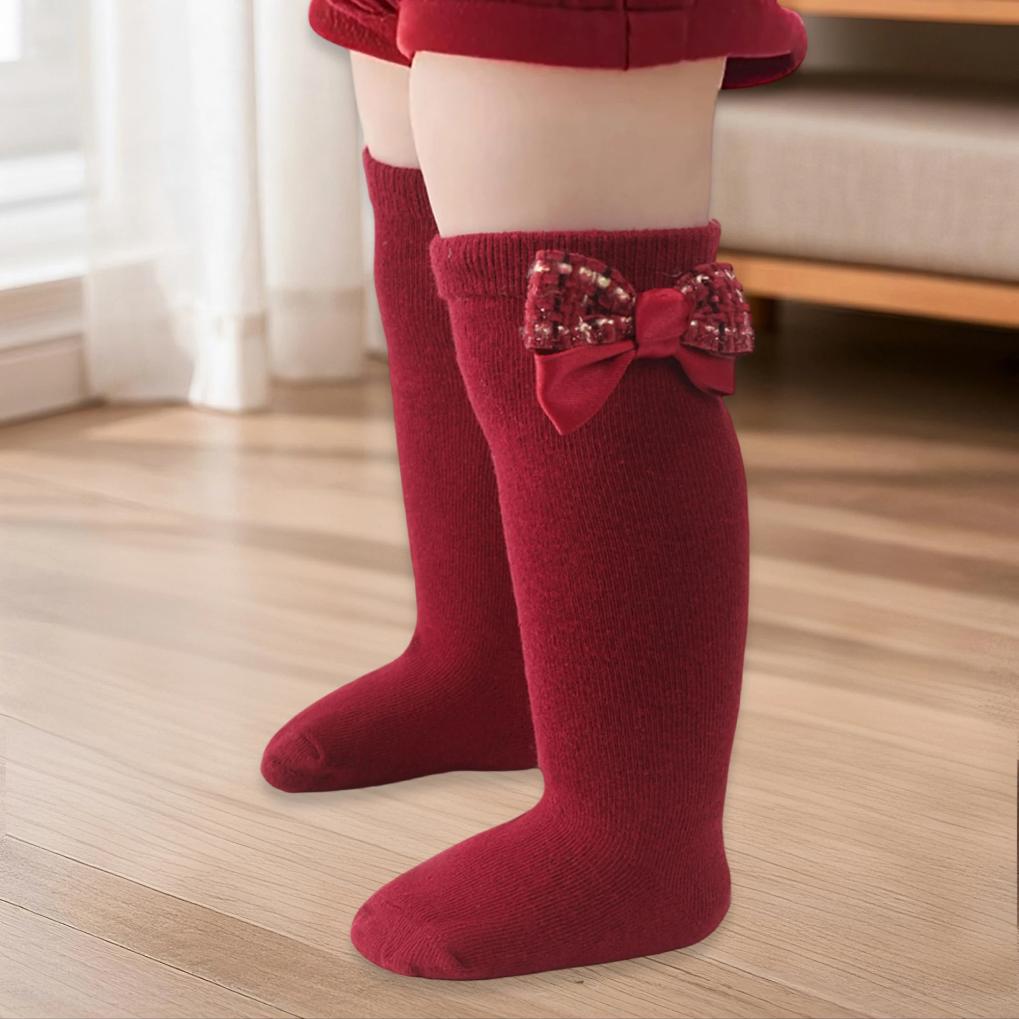 

Cute Infant Boys Striped Socks Cozy Stretchy Baby Socks Breathable Knee High Socks for Playtime and Outings