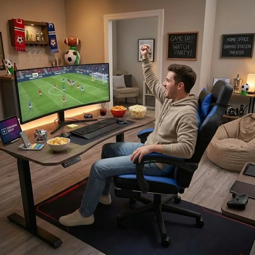 Video Game Chair for Adults, Gaming Chair with Footrest, Big and Tall Computer Chair with Massage Lumbar Support 330lbs