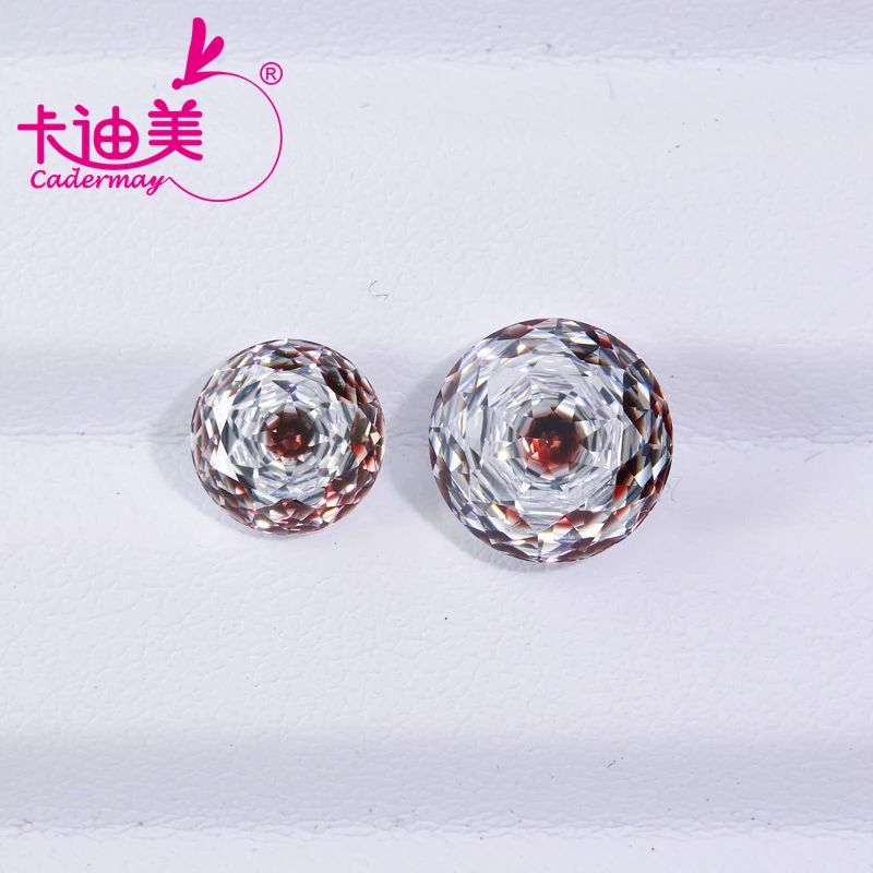 CADERMAY Eye Gemstone Round Shape Rose Cut Purple Cubic Zirconia Loose Stone Mixed Color For Fine Jewelry Making DIY