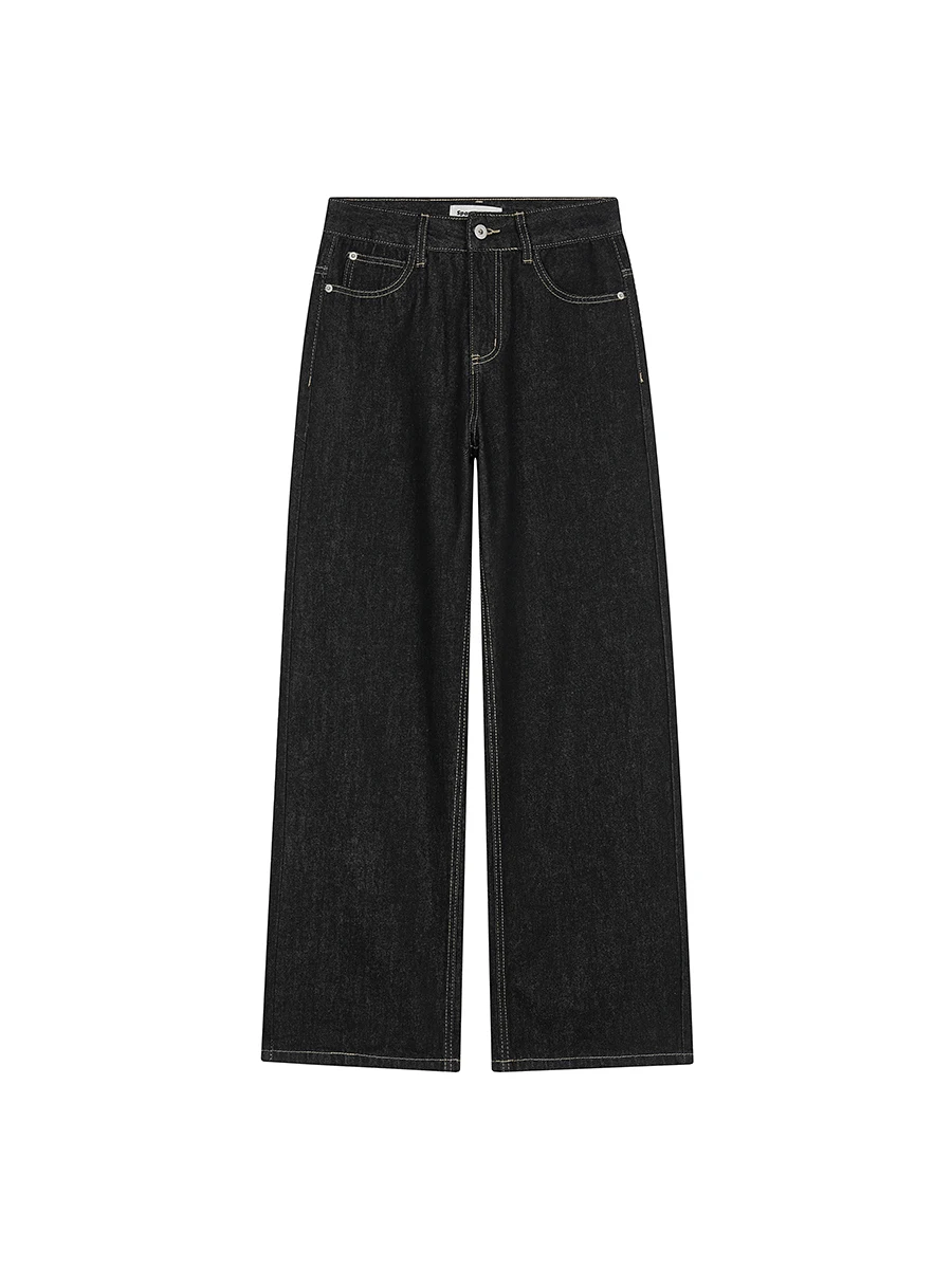 

Retro American Printed Straight Leg Jeans Unisex Street Loose Wide Leg Long Trousers Casual Wear for Men And Women